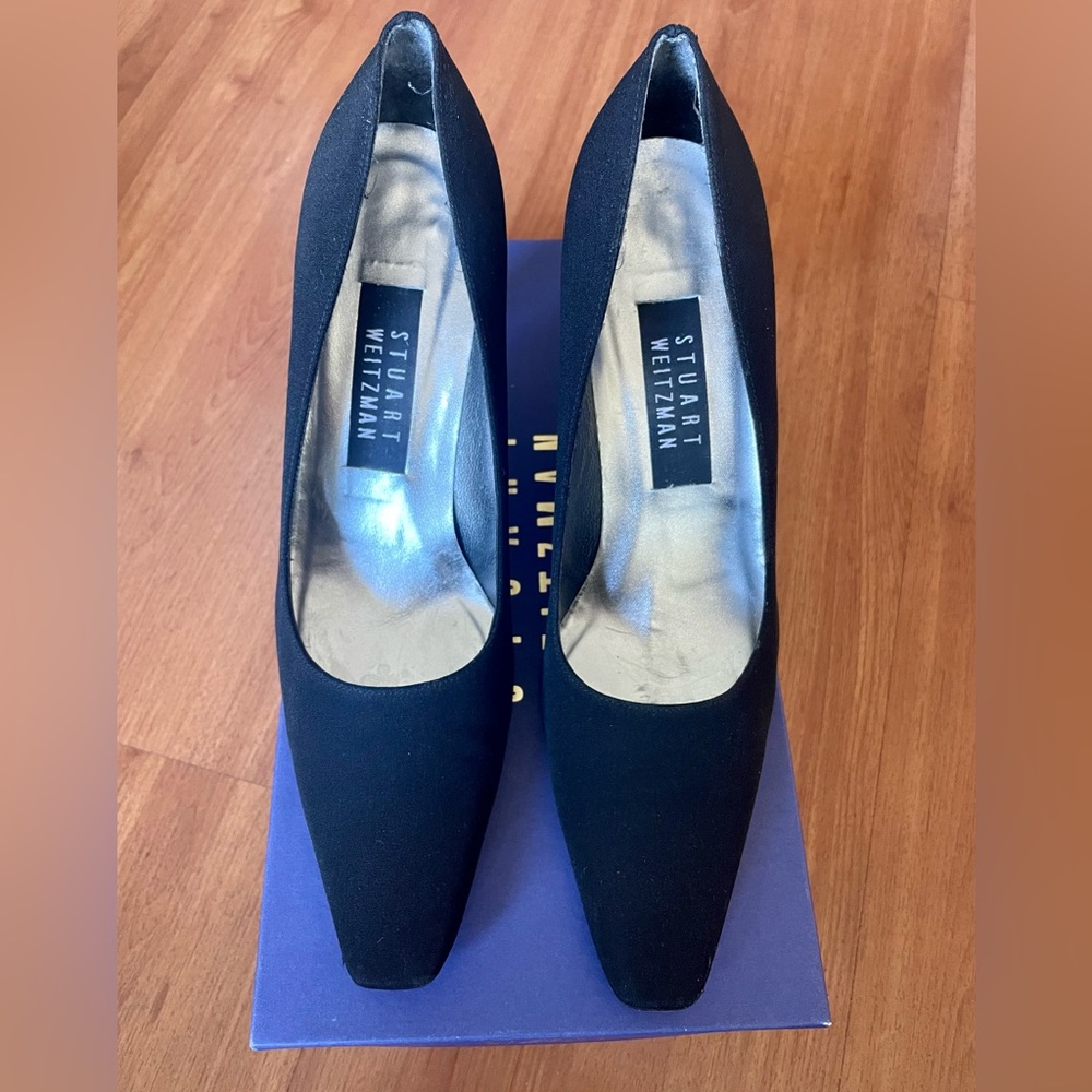 Vintage Stuart Weitzman Square Toe Pump - RAQUEL PEAU DE SOIE  Sz. 7.5